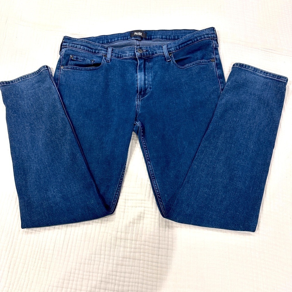 PAIGE Men's Classic Blue Straight Jeans